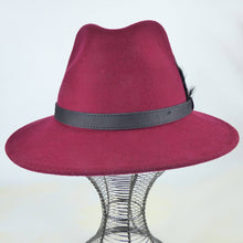 Load image into Gallery viewer, Handmade Fedora Hat (Burgundy)