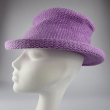 Load image into Gallery viewer, lilac wool and silk designer brim hat 5