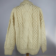 Load image into Gallery viewer, handknit aran irish cardigan lumber jacket 3