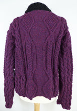 Load image into Gallery viewer, purple handknit fitted wool jacket 4
