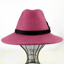 Load image into Gallery viewer, Handmade Fedora Hat (Rose Petal Pink)