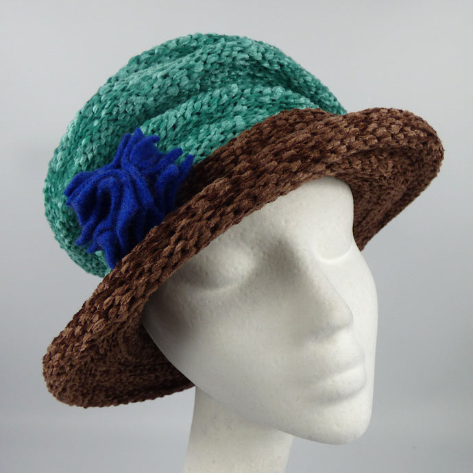 chenille brimmed ladies hat