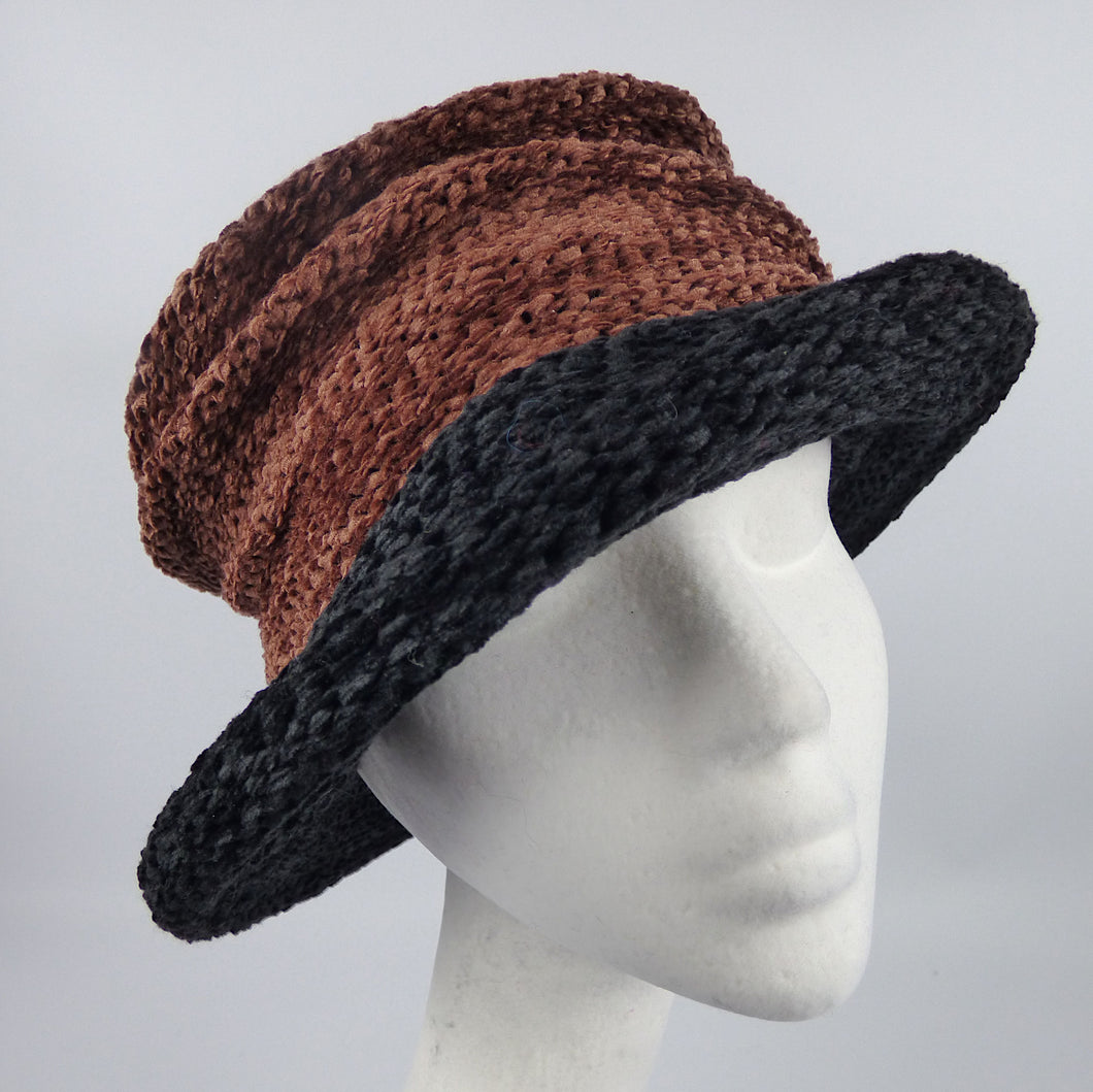 chenille brimmed ladies hat