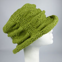 Load image into Gallery viewer, green wool and silk designer brim hat 4
