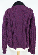 Load image into Gallery viewer, purple handknit fitted wool jacket 4
