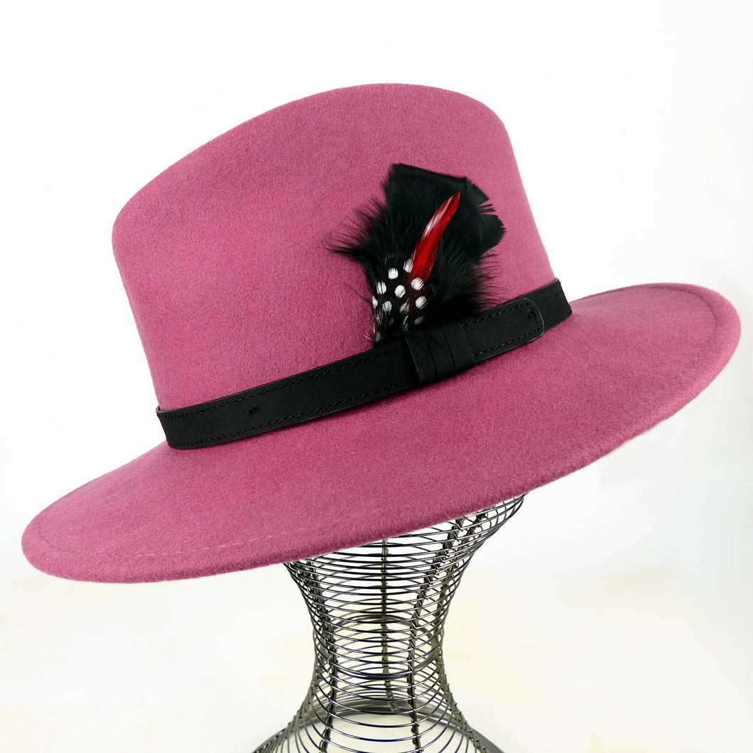 Handmade Fedora Hat (Rose Petal Pink)