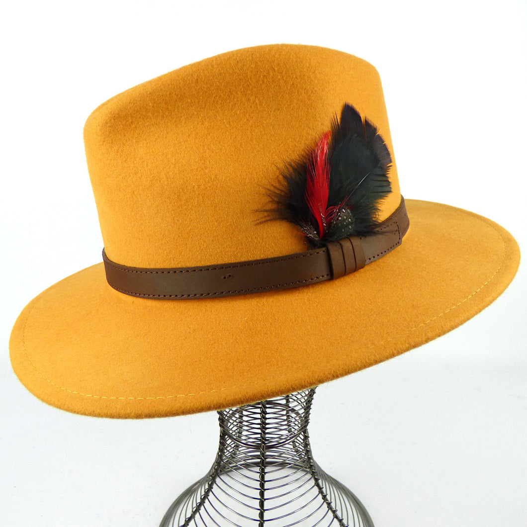 Handmade Fedora Hat (Sunshine Yellow)